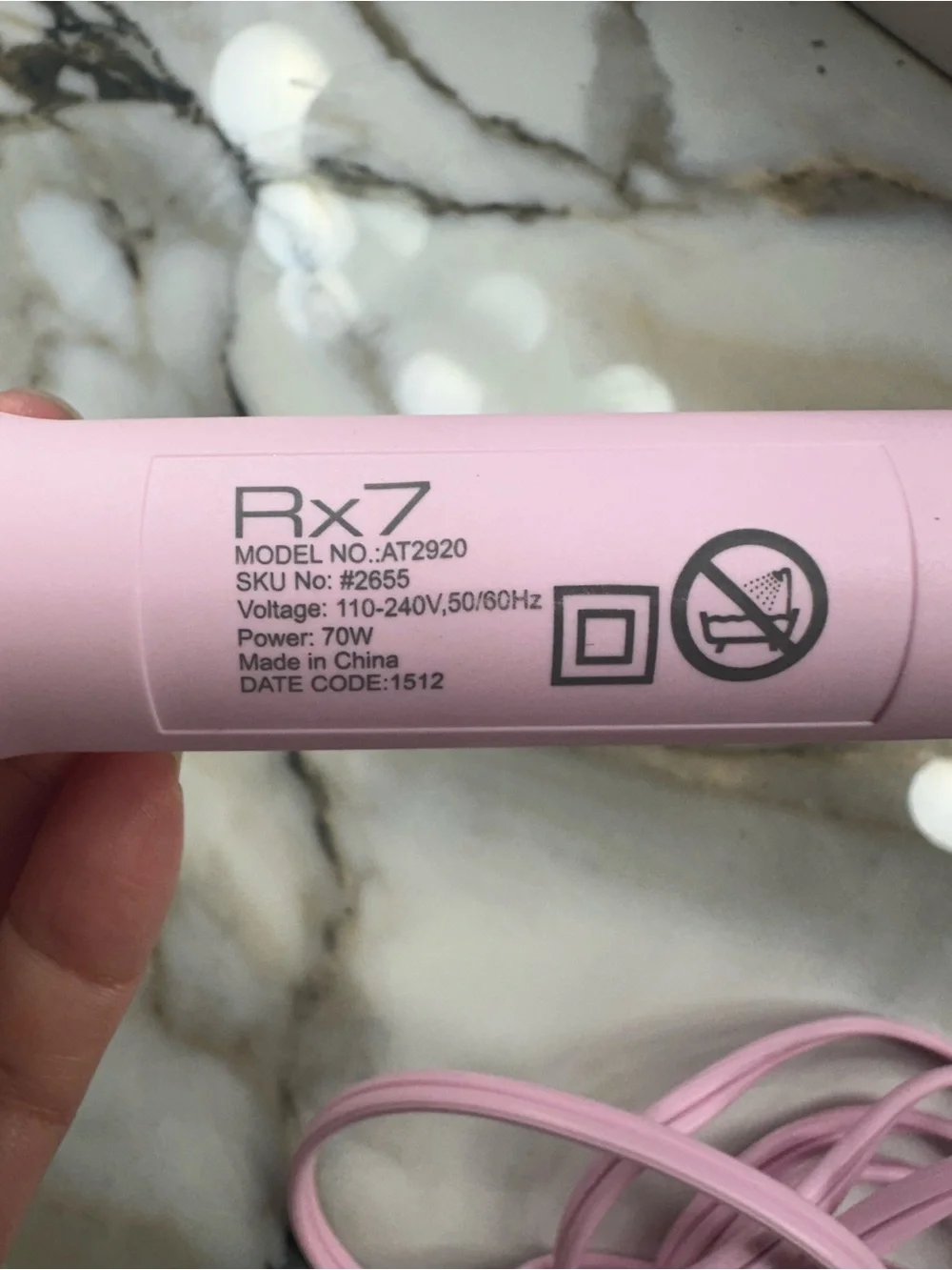 Pink Curling Iron RX 7 Nano Ceramic lonic